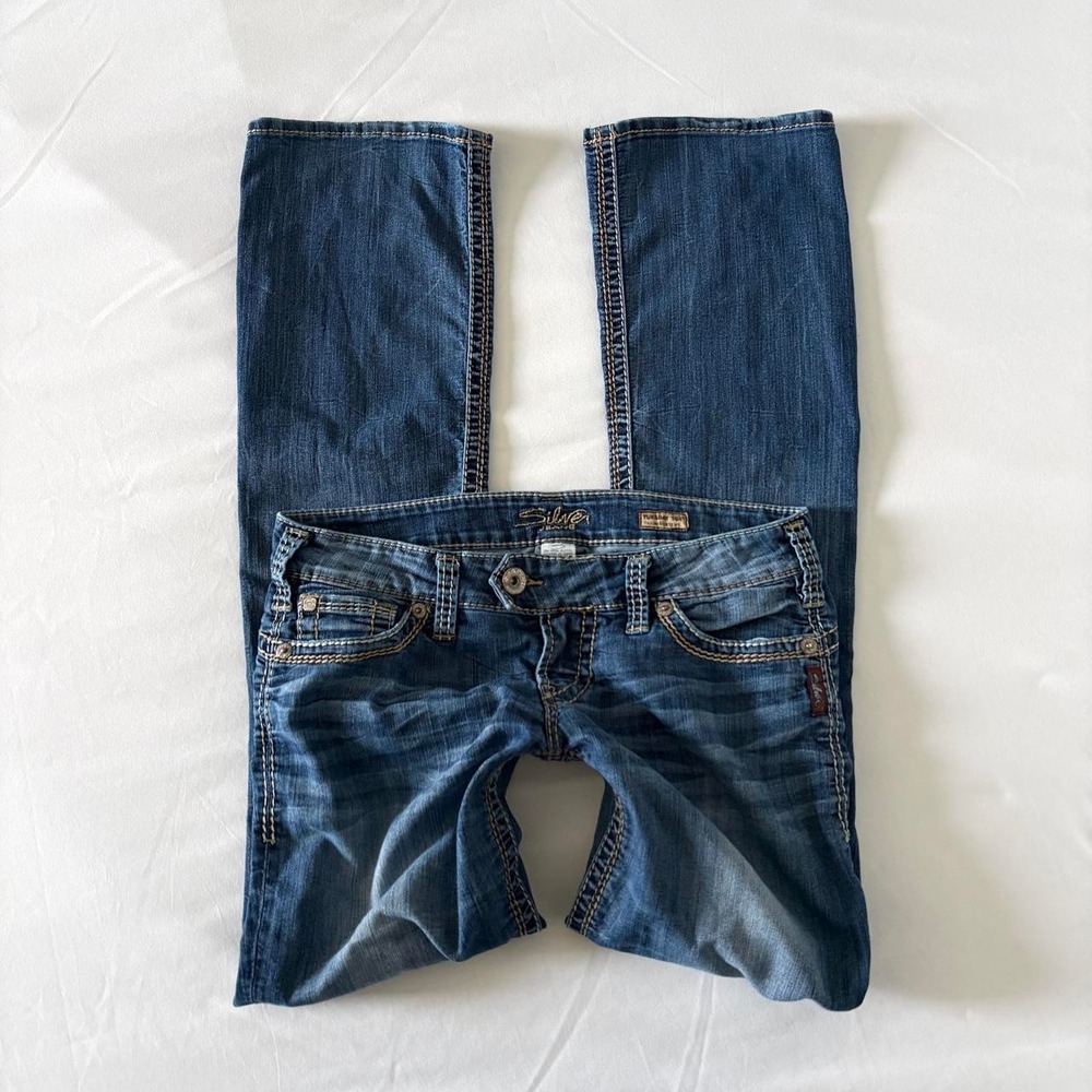 Silver Jeans Tuesday Slim Bootcut Women W28 L33 Blue Low Rise Y2K Denim